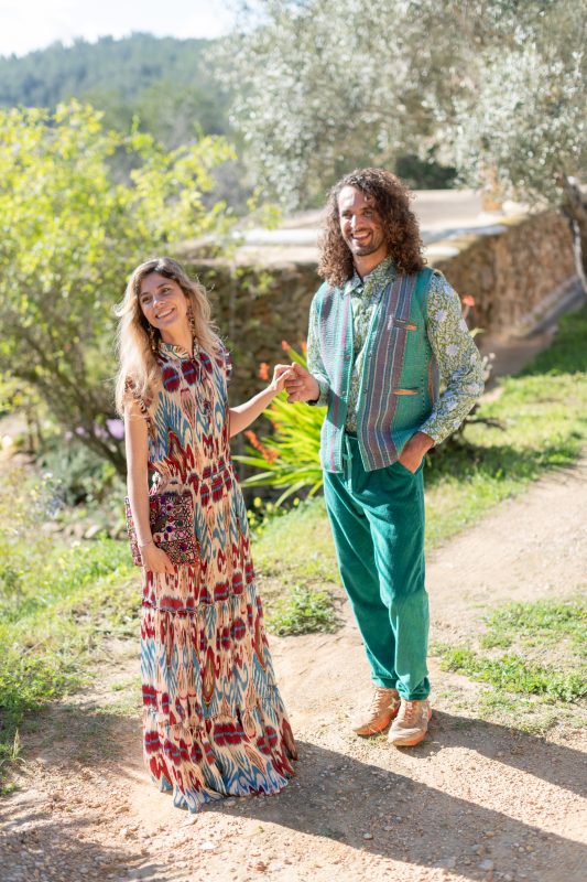 IKAT CUPRO COWGIRL DRESS KANTHA WAISTCOAT BLOCK PRINT SHIRT FRAN CORD TROUSERS La Galeria Elefante Ibiza 29 Gypsy Westwood Photography Caroline and Unai