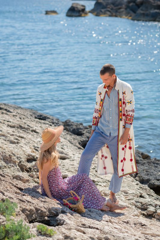 ALADDIN JUMPSUIT COTTON YASMIN COAT BLOCK PRINT SHIRT STRIPED EMILE TROUSERS LA GALERIA ELEFANTE IBIZA GYPSY WESTWOOD PHOTOGRAPHY CAROLINE & MARC 79