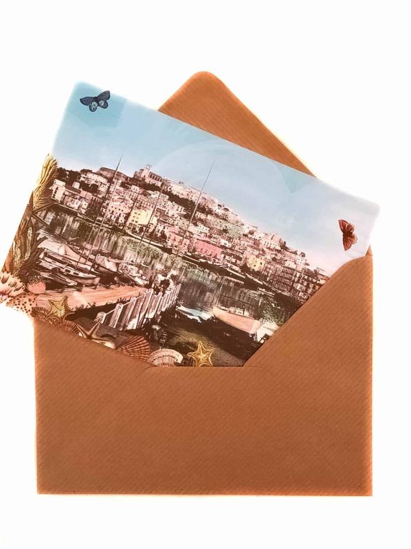 Glitter Greetings Card Port Of Ibiza Town